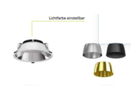 220 mm LED Deckenstrahler Silber DALI dimmbar Lochmaß 