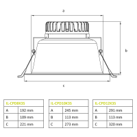 220 mm LED Deckenstrahler Silber DALI dimmbar Lochmaß 