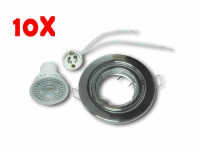 10x 7W GU10 LED spotlights Chrome swivel gallery