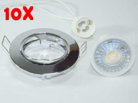 10x 7W GU10 LED spotlights chrome diamet gallery