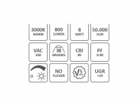 140mm / 110mm LED Einbaustrahler in 3000K Warmweiß f&u