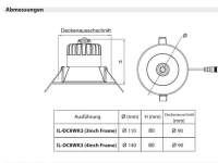 LED Einbauspot 140mm -110mm Warmweiß dimmbar RA90 90mm