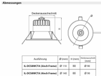 Smart LED reflector recessed luminaire 2300K-4000K dimmable 