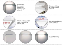 195cm LED floor lamp for office or desk in white and 195cm h