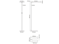 195cm LED floor lamp for office or desk in white and 195cm h