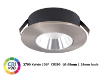 Flat 68mm LED ceiling spotlight 22mm high 60mm cutout 2700 K