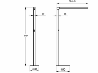 Slim elegant LED floor lamp office indirect light glare-free