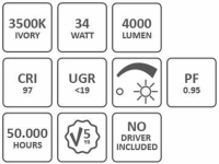 CRI97 LED PANEL 3500 Kelvin 60x60cm UGR19 5 years warranty 6