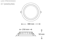 300mm Deckenstrahler LED  in Warmweiß. Mit 20W Leistun