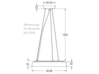 Wire suspension for modern LED ceiling lamp in black or silv
