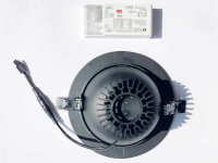 190mm LED Einbaustrahler Schwarz Warmweiß 3000K 1-10V 