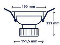 190mm LED Einbaustrahler Schwarz Warmweiß 3000K 1-10V 