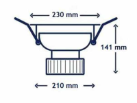 Large black dimmable ceiling spot 230mm warm white 3000K cut