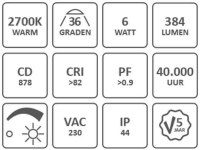 LED Einbaustrahler Bad dimmbar IP44 warmweiß 2700K ver