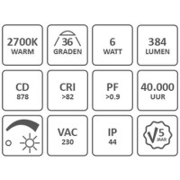 LED Einbauleuchte Bad Edelstahl matt dimmbar IP44 warmwei&sz