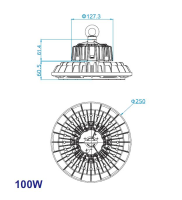 LED Hallenstrahler 100W LED 15.000 LM  Philips Netzteil ENEC