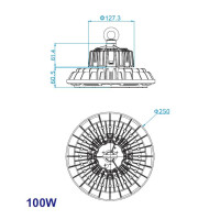 LED high-bay lighting 100W LED 15,000 LM Philips® power 