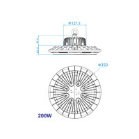 LED Hallenleuchten 200W mit Reflektor 30.000 Lumen Philips N
