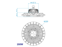 LED Hallenleuchte DALI dimmbar 200W 30.000 Lumen  verschiede