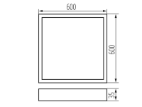 Flache Bürodeckenleuchte 60x60cm 4000K 4500 Lumen UGR19