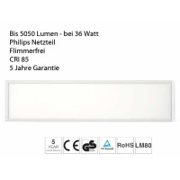 Sehr helle LED Panele 120x30 mit glatter Oberfläche im 