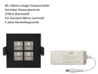 LED recessed spotlight angular 80 x 80mm 2700K warm white di