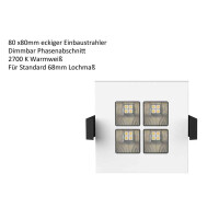 LED Einbaustrahler eckig 80 x 80mm f&uuml;r einen...