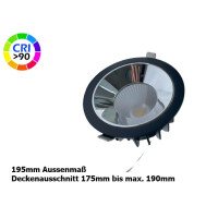 195mm Led Einbaustrahler schwarz Phasenabschnitt dimmbar Cri