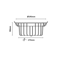 195mm Led recessed spotlight dimmable phase cut-off Cri90+ U