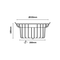 220 mm ceiling spotlight LED dimmable for the workplace Cut-