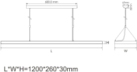 Bright pendant light office direct indirect silver (special 