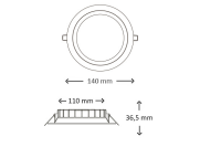 LED recessed spotlight dimmable 130mm Ra90 Samsung LED IP44 