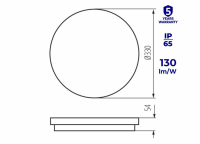Bright outdoor ceiling light IP65 280 mm - 24 W or 36 W 4000