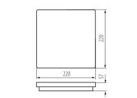 220 x 220 mm outdoor ceiling light IP65 Adjustable light col
