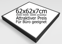 Black LED ceiling light, 62 x 62 x 7 cm, gallery