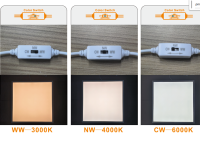 Deckenleuchte Schwarz 62x62cm Lichtfarbe einstellbar 3000K-4