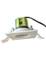 Square dimmable IP65 LED recessed spotlight in matt white an