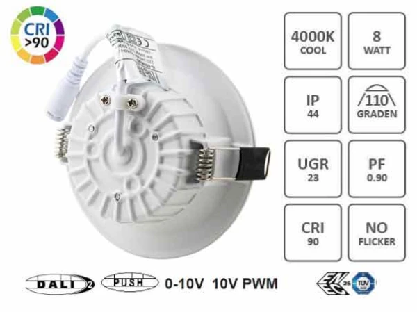 110mm LED recessed spotlight DALI dimmable