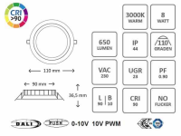 110mm LED Einbaustrahler DALI dimmbar CRI92 Samsung LEDs 4