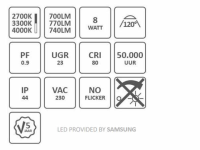 115mm LED Ceiling Spotlight Samsung® LEDs IP44 5 years w