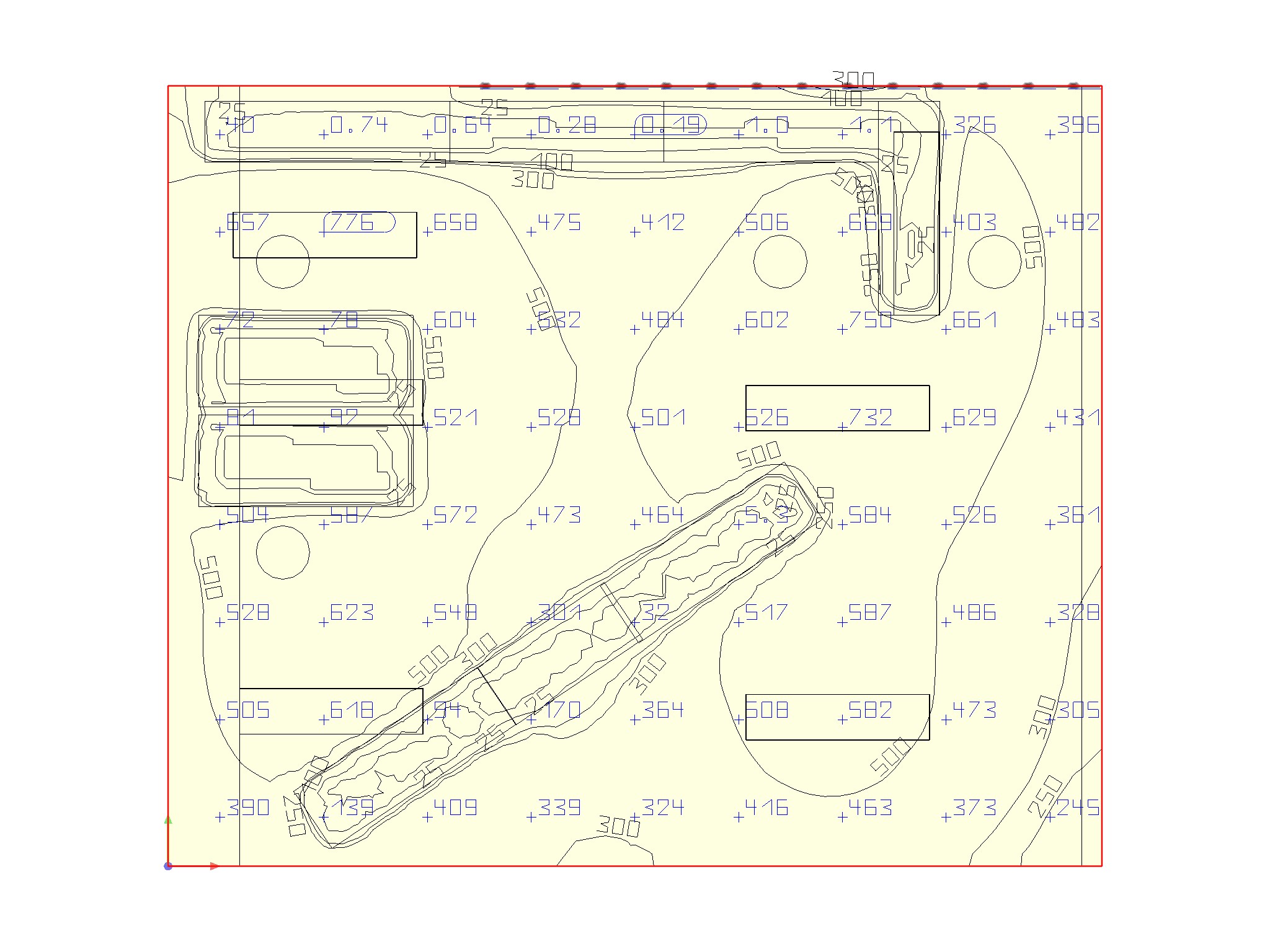Standards-compliant 2D lighting plan office – lux values on work surface