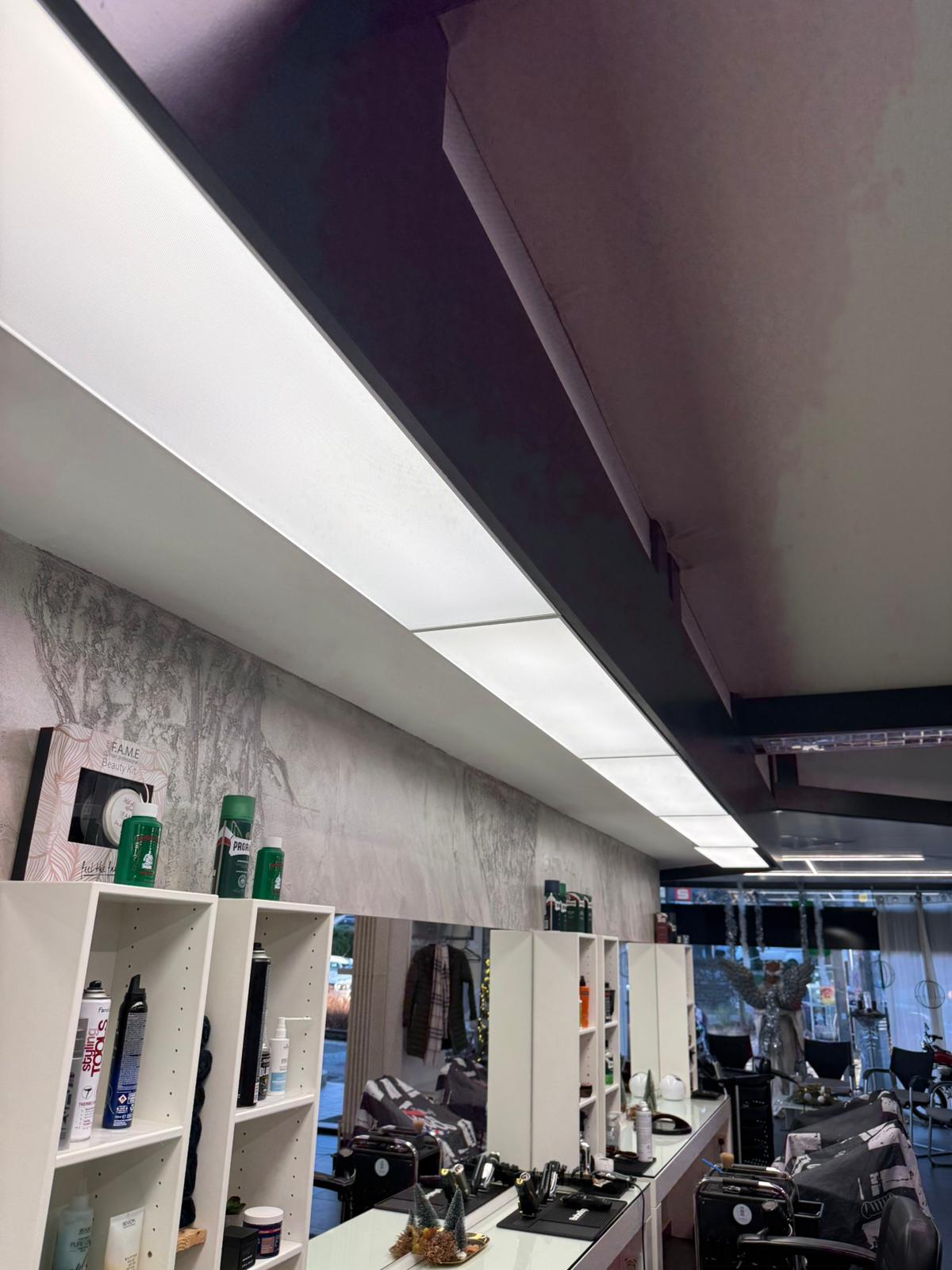 Hair studio with modern LED linear lights – Cologne Energy